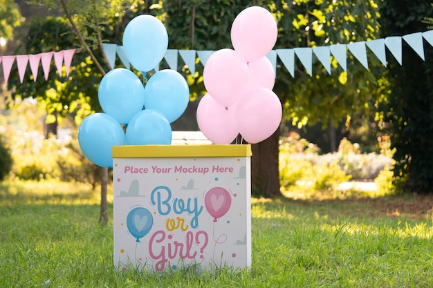 Mockup für eine Gender-Reveal-Party