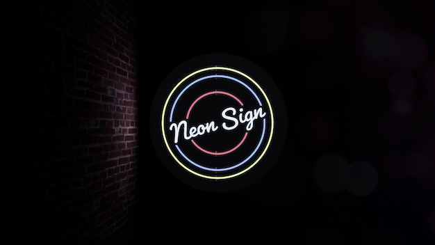 PSD mockup logo luce al neon