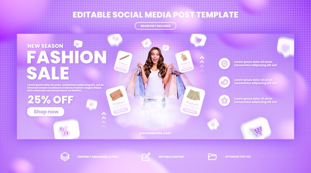 PSD mode-flash-verkauf online-shopping-förderung social media facebook-cover-post-vorlage premium psd