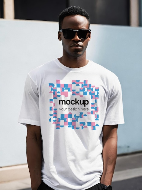 Modelagem de camiseta unisex, modelo de vitrine, modelo de marca estética, modelo de merchandising