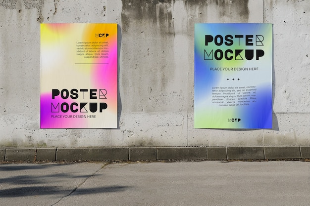 PSD modèle d'affiche esthétique à gradient granuleux