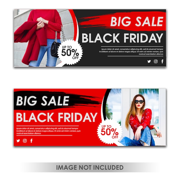 PSD modèle de bannière black friday big sale