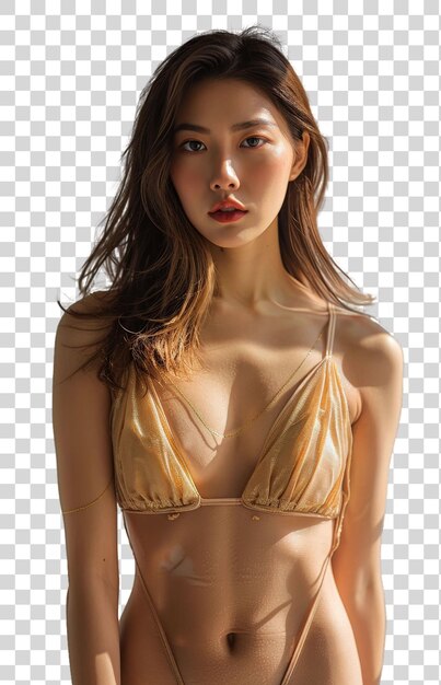 PSD un modèle avec un bikini isolé sur un fond transparent png