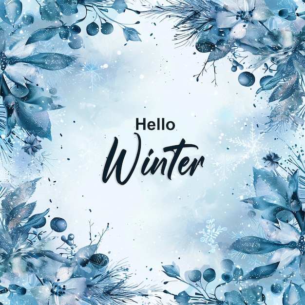 PSD le modèle de conception d'arrière-plan minimal hello winter