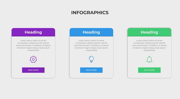 PSD modèle de conception d'étiquettes infographiques psd avec icônes et 3 options ou étapes