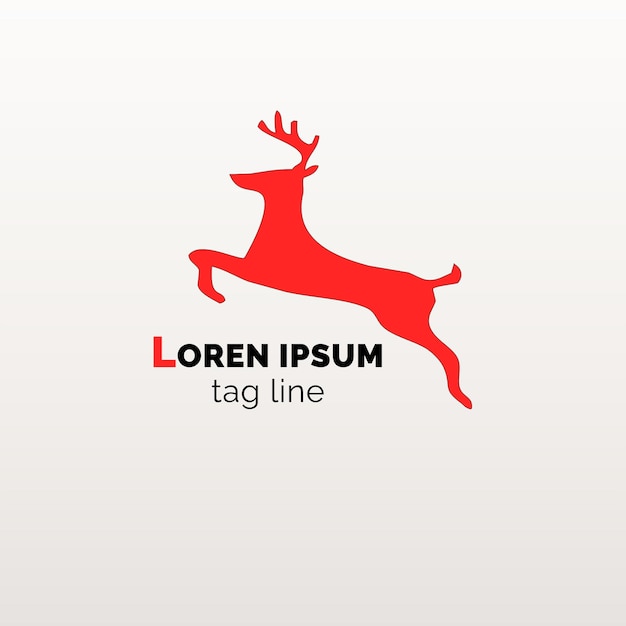 PSD un modèle de conception de logo de cerf