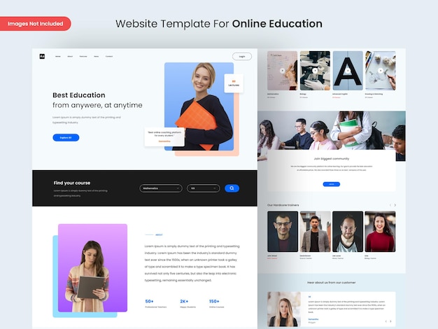 Modèle de conception de page de site Web d'éducation en ligne