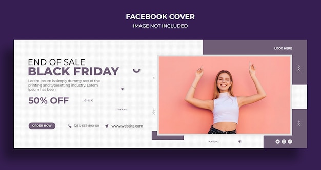 Modèle de couverture de médias sociaux et de bannière Web Black Friday vente