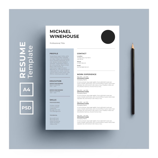 Modèle de CV au design minimaliste