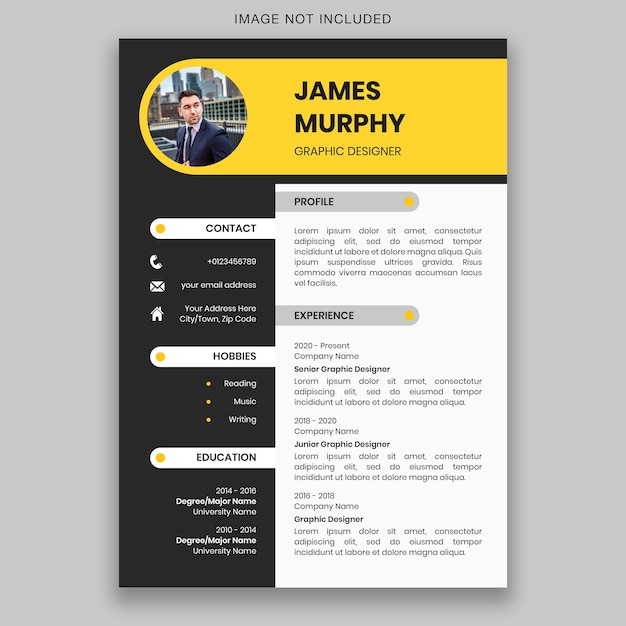 Modèle de CV de curriculum vitae simple et minimaliste moderne