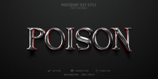 Modèle D'effet De Style De Texte Poison 3D Psd Premium