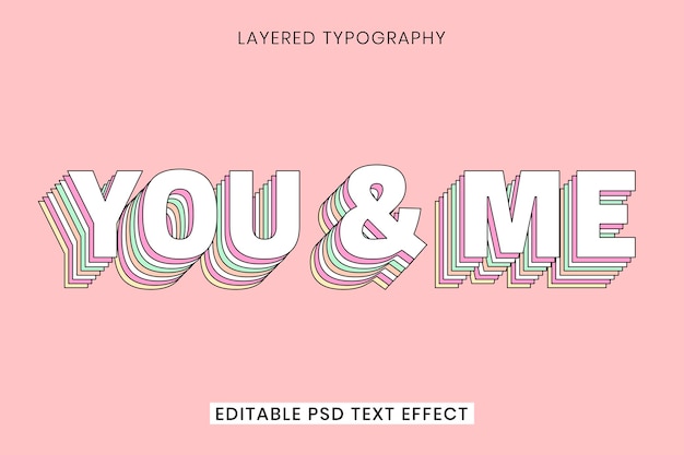 PSD modèle d'effet de texte modifiable en couches de typographie 3d psd