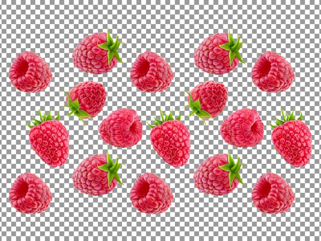 PSD modèle de framboise sans couture avec fond transparent