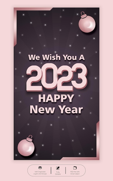 Modèle d'histoire instagram bonne année 2023