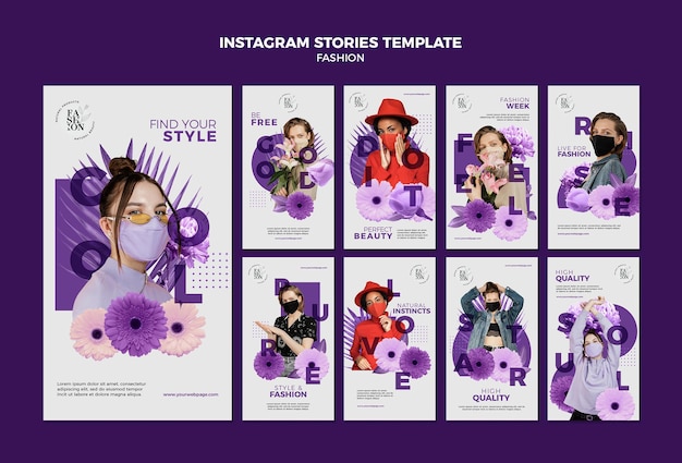 Modèle d'histoires instagram de mode