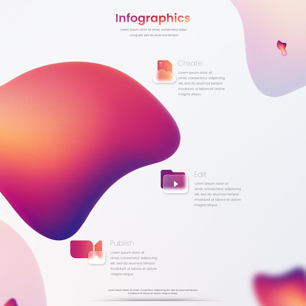 PSD modèle d'infographie à gradient de boule