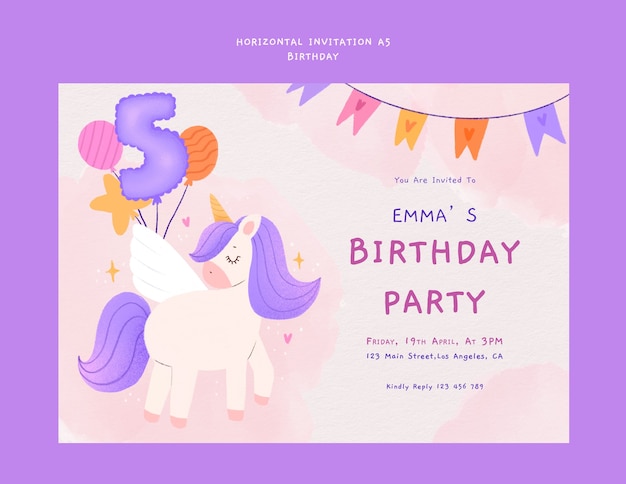 Modèle d'invitation à une fête d'anniversaire