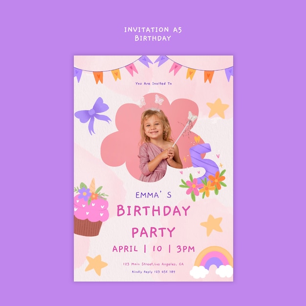 Modèle d'invitation à une fête d'anniversaire