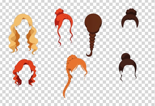 PSD modèle de jeu de collection de cheveux psd