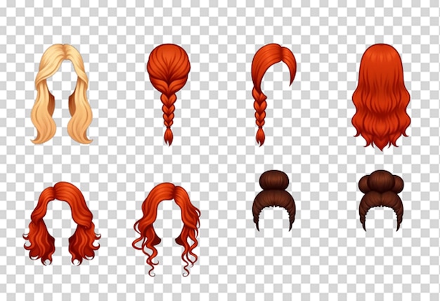 PSD modèle de jeu de collection de cheveux psd