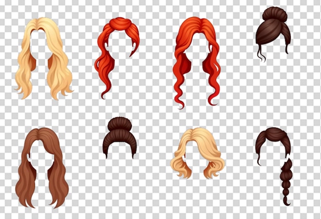 PSD modèle de jeu de collection de cheveux psd