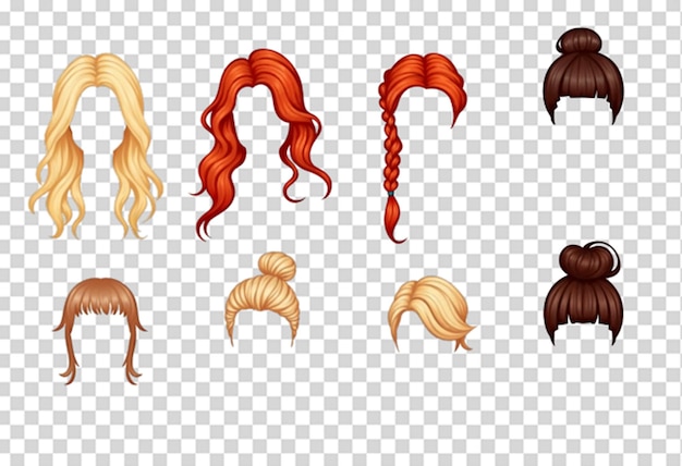 PSD modèle de jeu de collection de cheveux psd