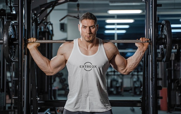 Modèle de logo sur un t-shirt de sport blanc