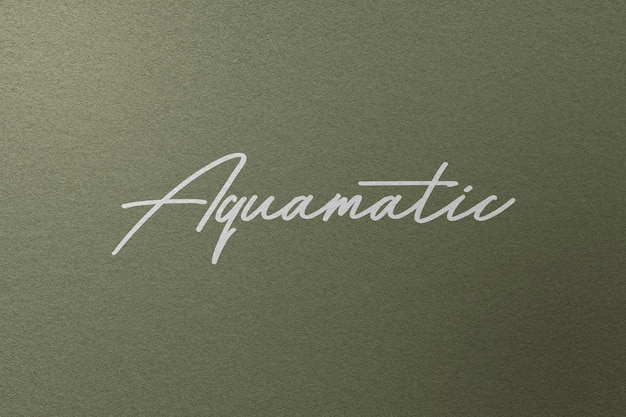 Modèle de maquette de logo Aquamatic avec couleur de fond vert olive PSD