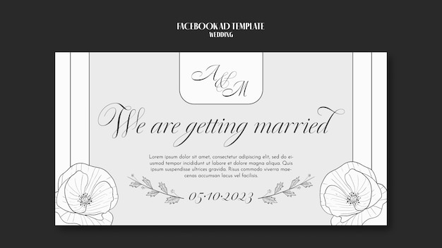 Modèle de mariage design plat