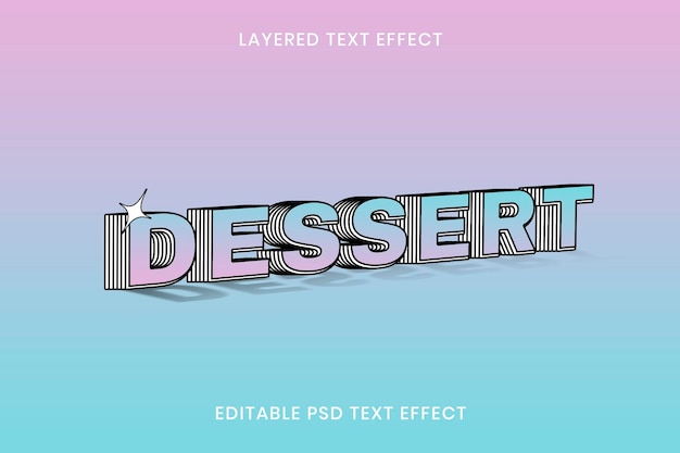 PSD modèle modifiable d'effet de texte en couches psd