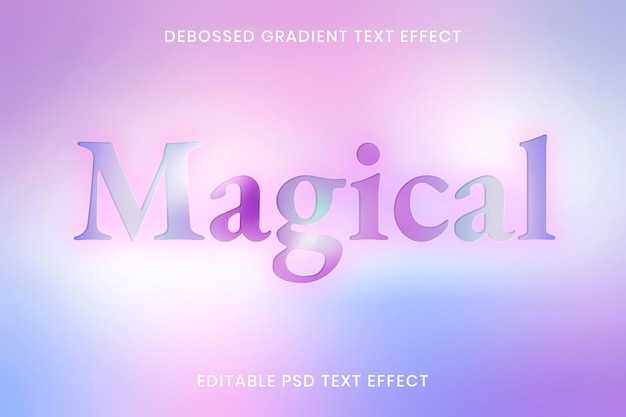 PSD modèle modifiable d'effet de texte dégradé en creux psd