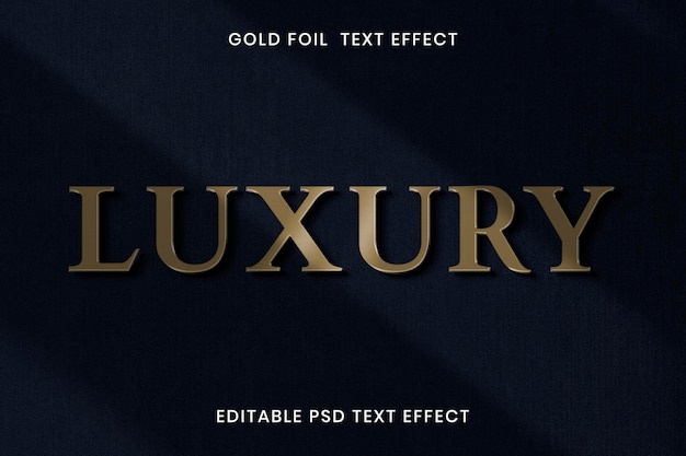 PSD modèle modifiable d'effet de texte en feuille d'or psd