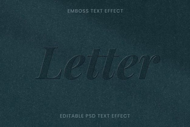 PSD modèle modifiable d'effet de texte en relief psd sur fond de texture de papier vert