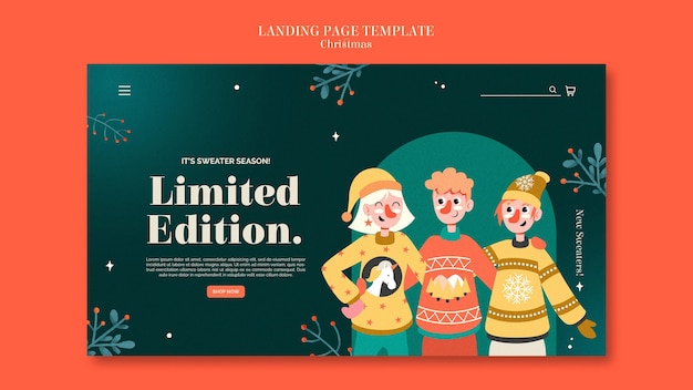 Modèle de page de destination de Noël de célébration