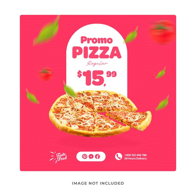 PSD le modèle de post d'instagram pour la promotion de la pizza psd