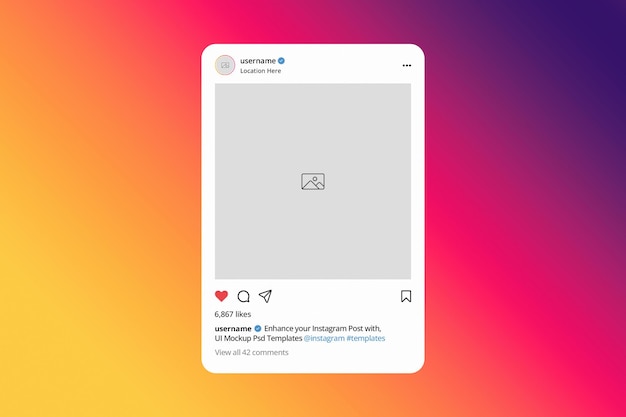 PSD le modèle de poste instagram des médias sociaux psd