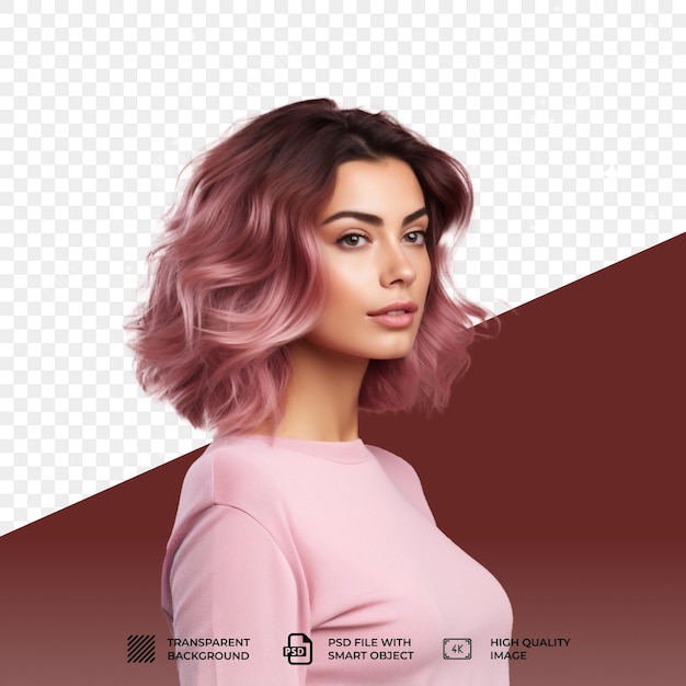 Modèle PSD femme coiffure courte isolée sur un fond transparent