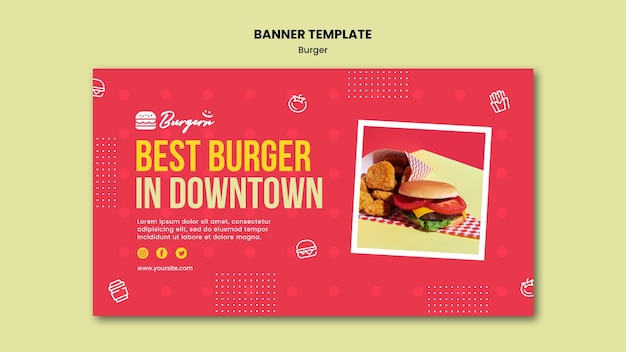 Modèle de restaurant Burger Banner