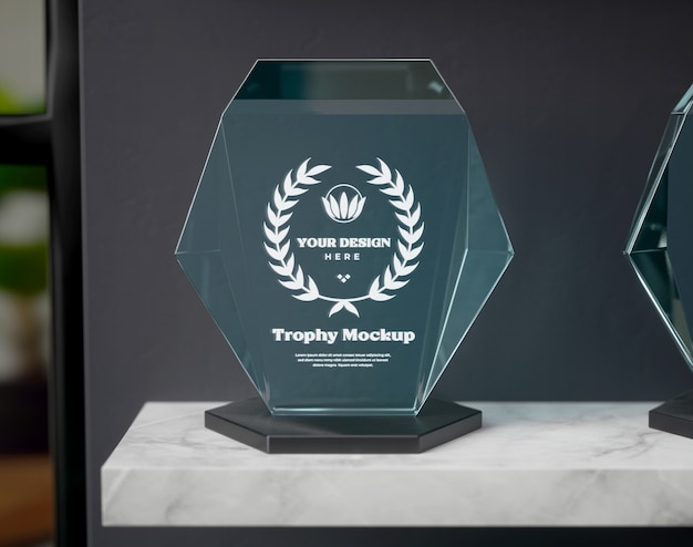 PSD modèle de trophée en verre