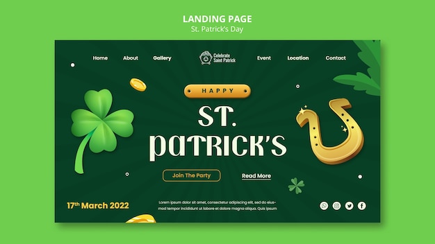 Modèle web de célébration de la saint-patrick