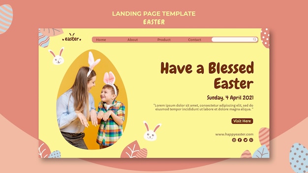 Modèle web de joyeuses pâques