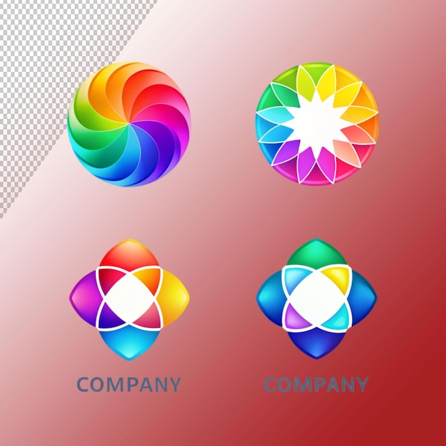 PSD modèles de logo en gradient sur fond transparent