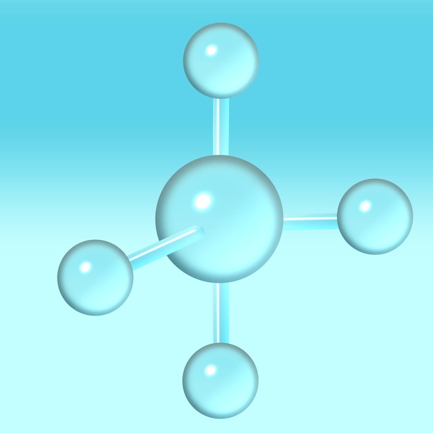 PSD modèles moléculaires 3d réalistes en bleu clair pour une variété d'applications scientifiques et éducatives