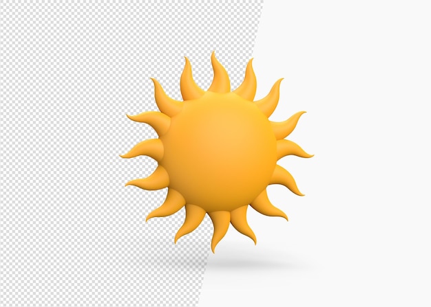 Modello di concetto di rendering 3d del sole estivo