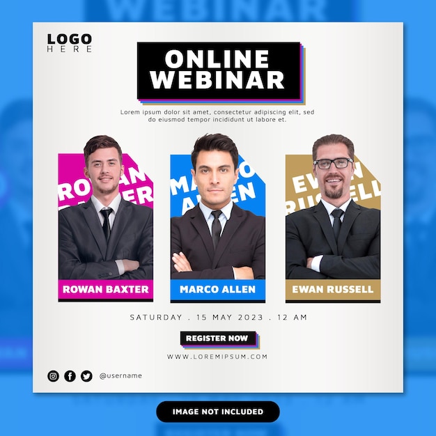 modello di post di instagram per webinar