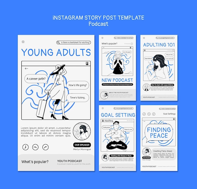 Modello di post di storia di instagram podcast