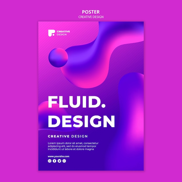 Modello di poster dal design fluido