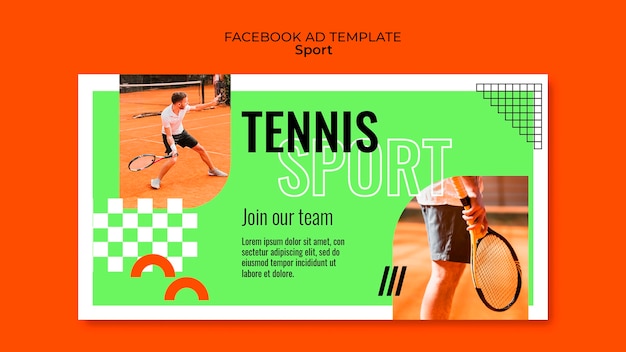 PSD modello di tennis dal design piatto