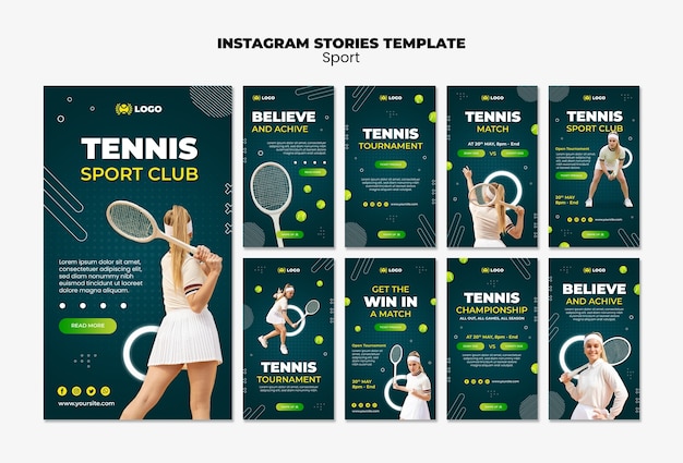 PSD modello di tennis dal design piatto