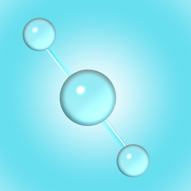 Modelo 3D educacional de estrutura molecular de dióxido de carbono (CO2) de moléculas químicas